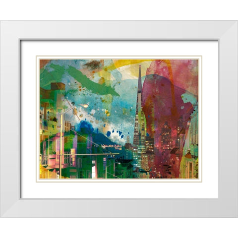 San Francisco Buildings I White Modern Wood Framed Art Print with Double Matting by Jasper, Sisa