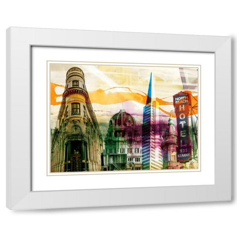 San Francisco Buildings II White Modern Wood Framed Art Print with Double Matting by Jasper, Sisa
