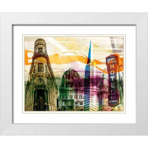 San Francisco Buildings II White Modern Wood Framed Art Print with Double Matting by Jasper, Sisa