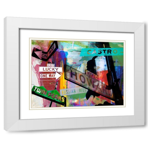 San Francisco Signs II White Modern Wood Framed Art Print with Double Matting by Jasper, Sisa