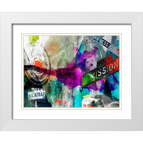 San Francisco Signs III White Modern Wood Framed Art Print with Double Matting by Jasper, Sisa