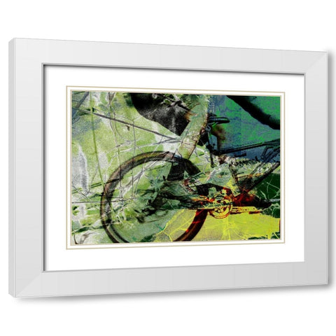 Mountain Bike White Modern Wood Framed Art Print with Double Matting by Jasper, Sisa