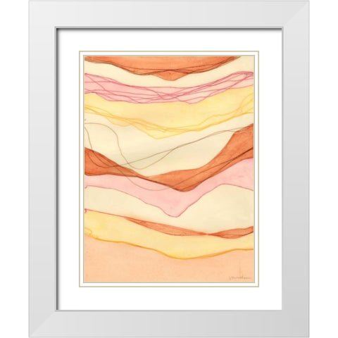 Canyon Cascade I White Modern Wood Framed Art Print with Double Matting by Lam, Vanna
