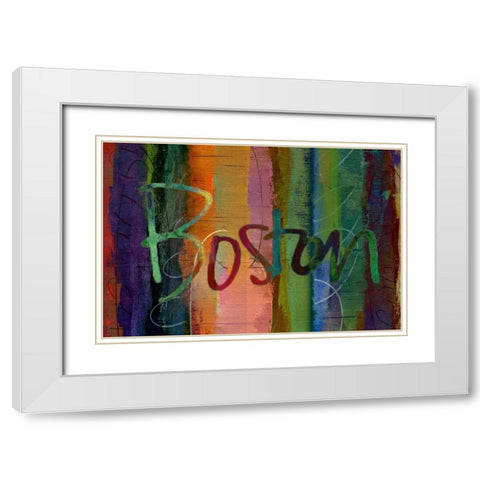 Abstract Boston White Modern Wood Framed Art Print with Double Matting by Jasper, Sisa