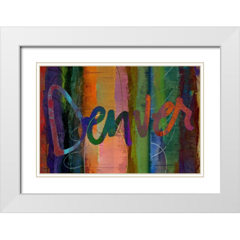 Abstract Denver White Modern Wood Framed Art Print with Double Matting by Jasper, Sisa