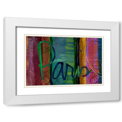 Abstract Paris White Modern Wood Framed Art Print with Double Matting by Jasper, Sisa