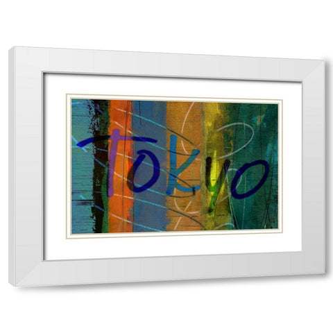 Abstract Tokyo White Modern Wood Framed Art Print with Double Matting by Jasper, Sisa