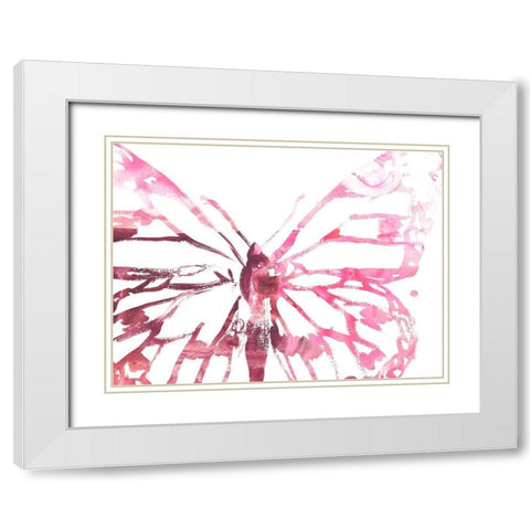 Butterfly Imprint II White Modern Wood Framed Art Print with Double Matting by Vess, June Erica