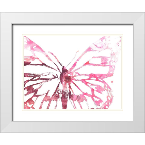 Butterfly Imprint II White Modern Wood Framed Art Print with Double Matting by Vess, June Erica