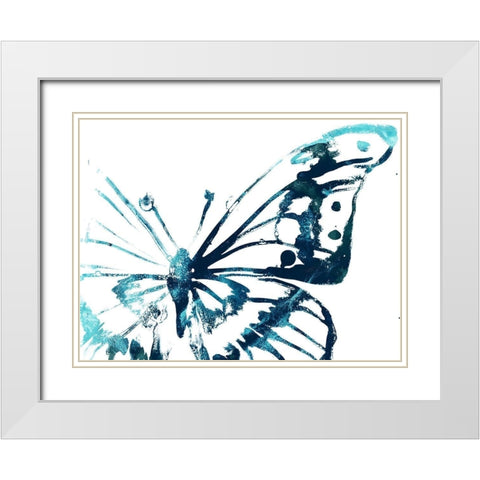 Butterfly Imprint V White Modern Wood Framed Art Print with Double Matting by Vess, June Erica