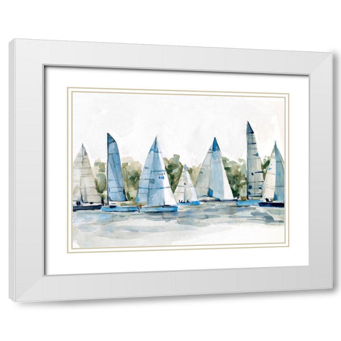 Pastel Marina I White Modern Wood Framed Art Print with Double Matting by Scarvey, Emma