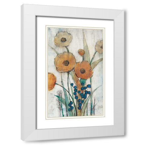 Spring Joy II White Modern Wood Framed Art Print with Double Matting by OToole, Tim