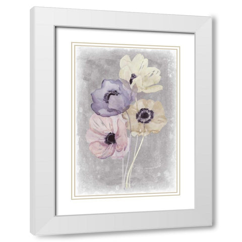 Floral Waltz I White Modern Wood Framed Art Print with Double Matting by Popp, Grace