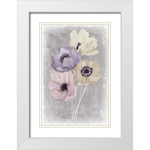 Floral Waltz I White Modern Wood Framed Art Print with Double Matting by Popp, Grace