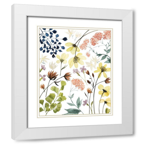 Flower Composition I White Modern Wood Framed Art Print with Double Matting by Popp, Grace