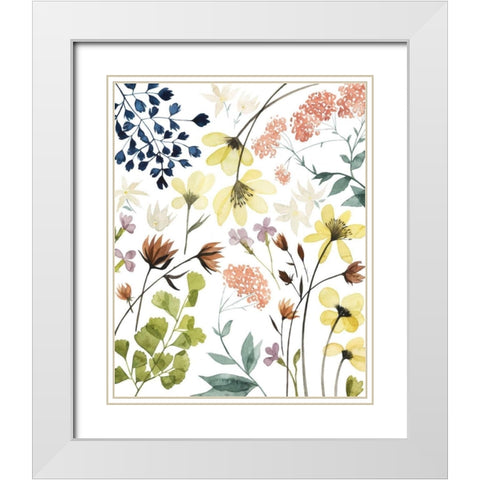 Flower Composition I White Modern Wood Framed Art Print with Double Matting by Popp, Grace