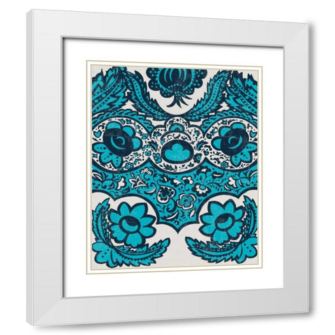 Graphic Damask I White Modern Wood Framed Art Print with Double Matting by Zarris, Chariklia