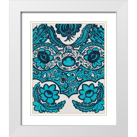 Graphic Damask I White Modern Wood Framed Art Print with Double Matting by Zarris, Chariklia