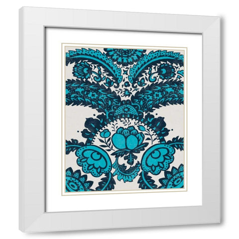 Graphic Damask II White Modern Wood Framed Art Print with Double Matting by Zarris, Chariklia