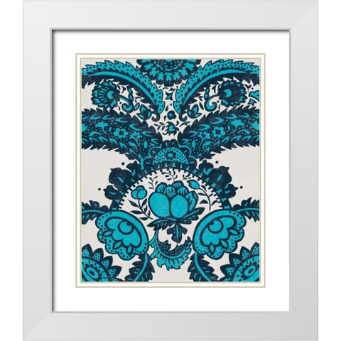 Graphic Damask II White Modern Wood Framed Art Print with Double Matting by Zarris, Chariklia