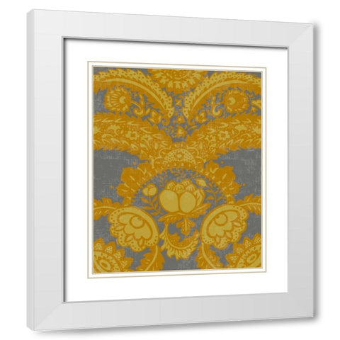 Graphic Damask IV White Modern Wood Framed Art Print with Double Matting by Zarris, Chariklia