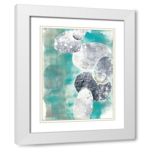 Descending Orbs II White Modern Wood Framed Art Print with Double Matting by Goldberger, Jennifer