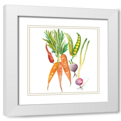 Harvest Medley IV White Modern Wood Framed Art Print with Double Matting by Zarris, Chariklia