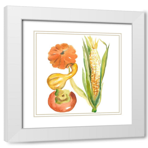 Harvest Medley V White Modern Wood Framed Art Print with Double Matting by Zarris, Chariklia