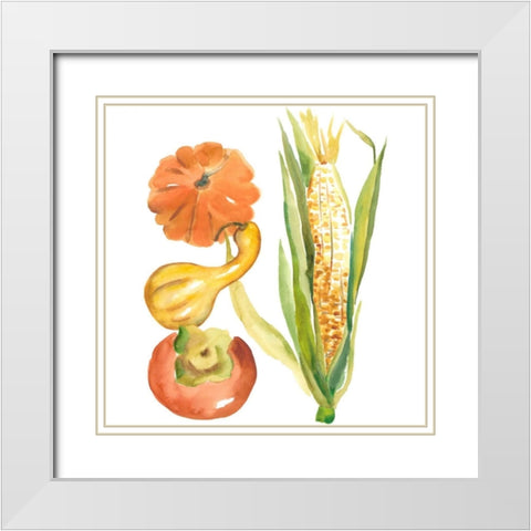 Harvest Medley V White Modern Wood Framed Art Print with Double Matting by Zarris, Chariklia