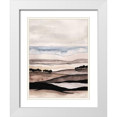 Watercolor Strata I White Modern Wood Framed Art Print with Double Matting by Popp, Grace