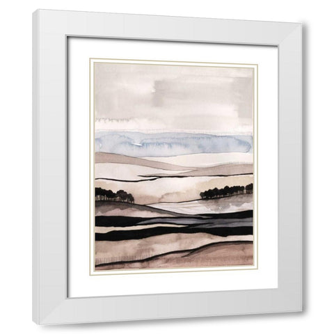 Watercolor Strata II White Modern Wood Framed Art Print with Double Matting by Popp, Grace