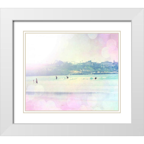 Surfin 1 White Modern Wood Framed Art Print with Double Matting by Coomes, Sylvia