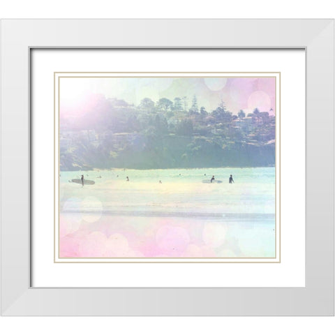 Surfin 3 White Modern Wood Framed Art Print with Double Matting by Coomes, Sylvia