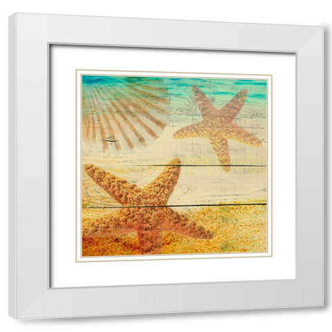 On Sandy Beach I White Modern Wood Framed Art Print with Double Matting by Orlov, Irena