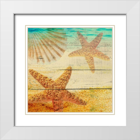 On Sandy Beach I White Modern Wood Framed Art Print with Double Matting by Orlov, Irena