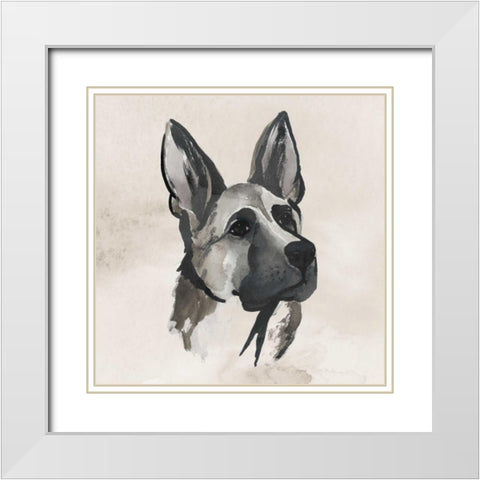 Inked Dogs IV White Modern Wood Framed Art Print with Double Matting by Popp, Grace