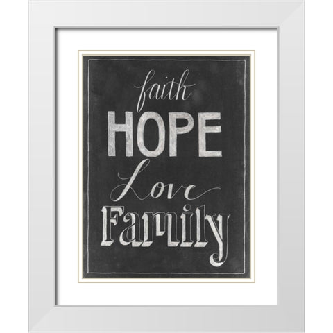 Chalkboard Faith I White Modern Wood Framed Art Print with Double Matting by Popp, Grace
