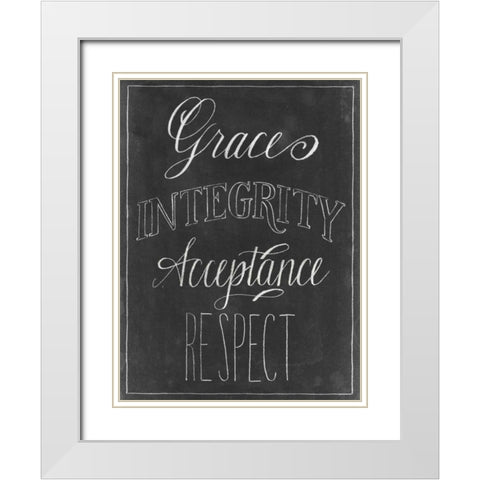 Chalkboard Faith V White Modern Wood Framed Art Print with Double Matting by Popp, Grace