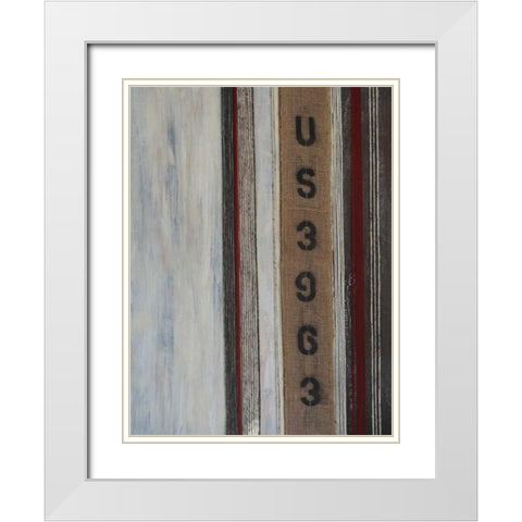 Code Words II White Modern Wood Framed Art Print with Double Matting by Avondet, Natalie