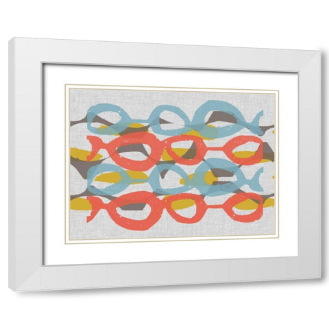 Mid Century Pattern II White Modern Wood Framed Art Print with Double Matting by Goldberger, Jennifer