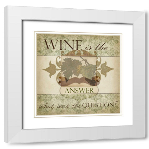 Wine Phrases IV White Modern Wood Framed Art Print with Double Matting by Studio W