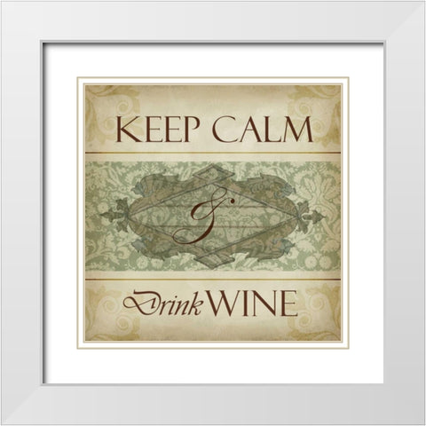 Wine Phrases V White Modern Wood Framed Art Print with Double Matting by Studio W