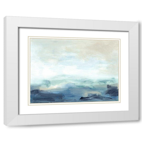 Bay Wave I White Modern Wood Framed Art Print with Double Matting by Gordon, Sharon