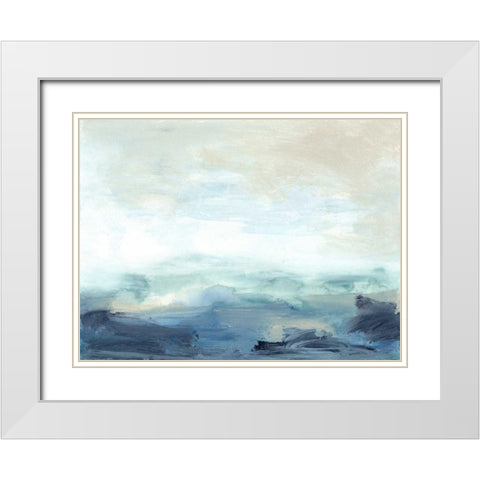 Bay Wave I White Modern Wood Framed Art Print with Double Matting by Gordon, Sharon