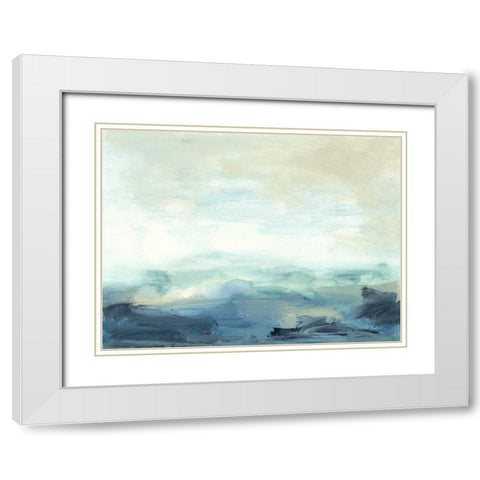 Bay Wave I White Modern Wood Framed Art Print with Double Matting by Gordon, Sharon
