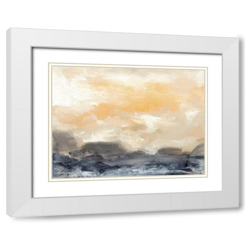 Bay Wave II White Modern Wood Framed Art Print with Double Matting by Gordon, Sharon