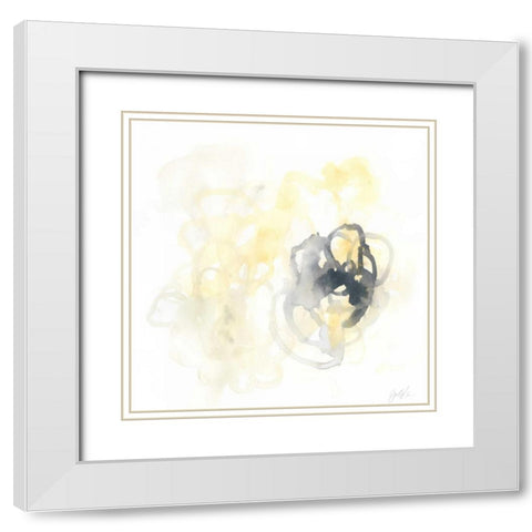 Network I White Modern Wood Framed Art Print with Double Matting by Vess, June Erica