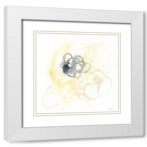 Network II White Modern Wood Framed Art Print with Double Matting by Vess, June Erica