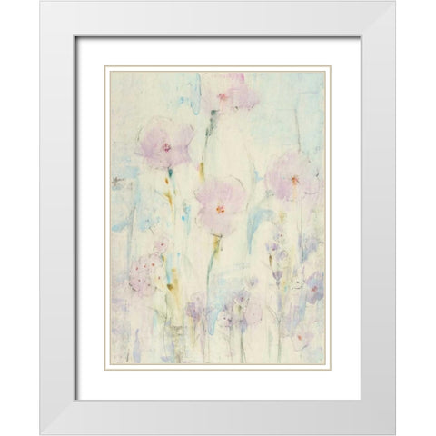 Lilac Floral II White Modern Wood Framed Art Print with Double Matting by OToole, Tim