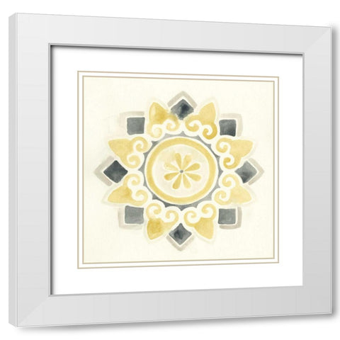 Modern Medallions I White Modern Wood Framed Art Print with Double Matting by Vess, June Erica